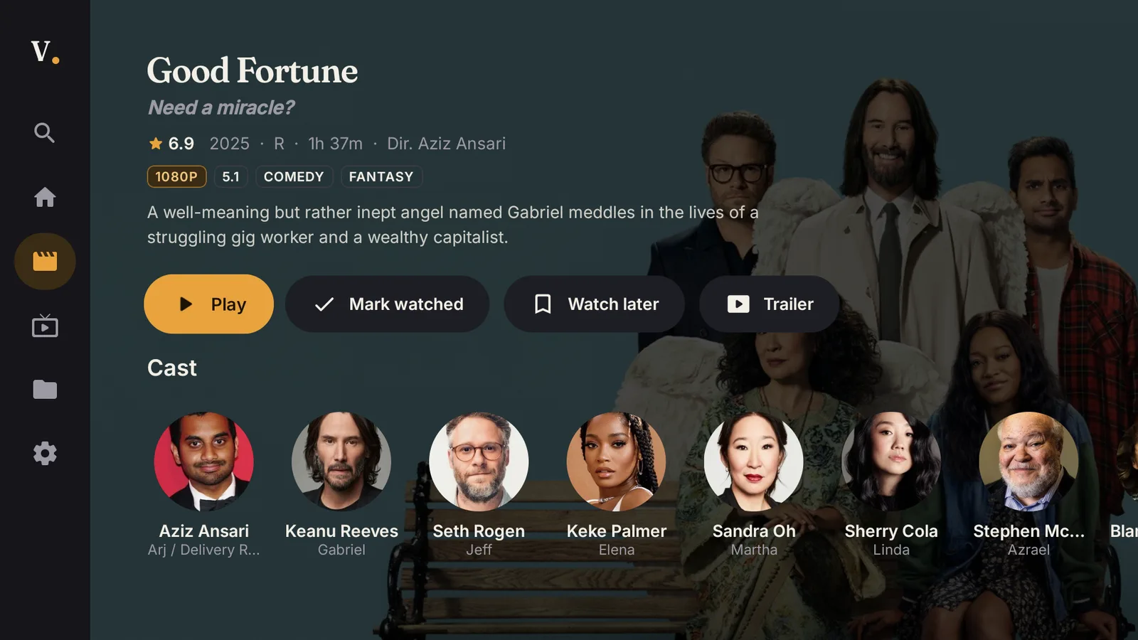 Movie details with rating, cast, Play, Watch later and Trailer