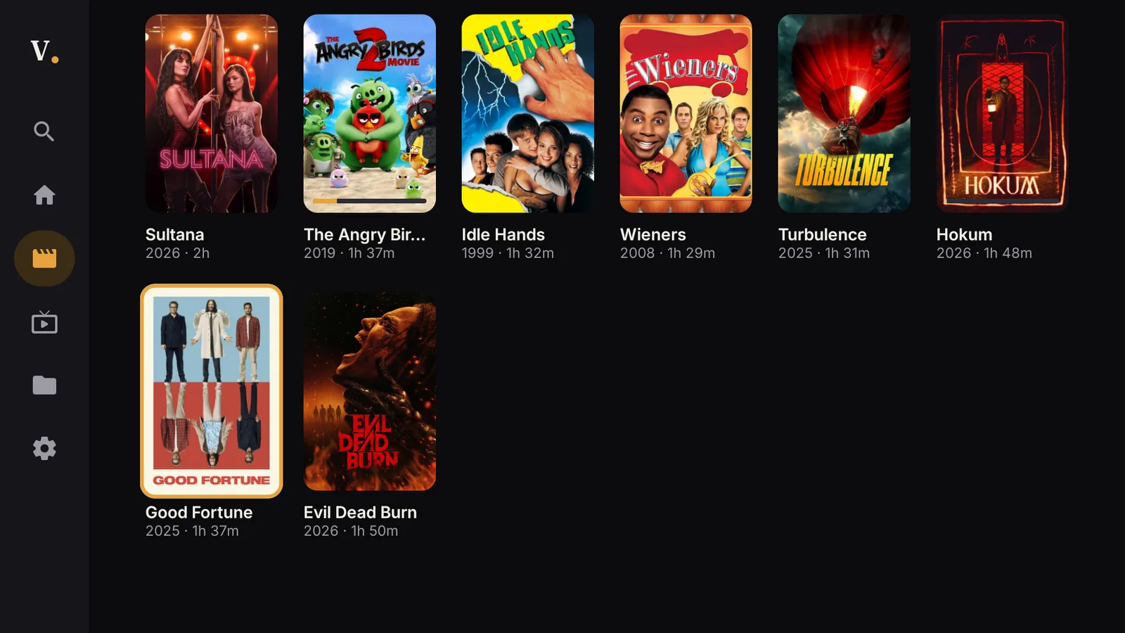 Movies library with posters on Android TV