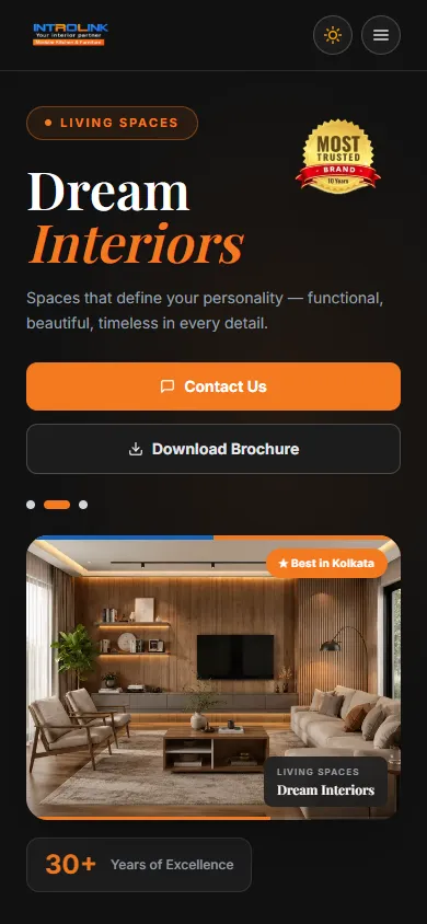The website on a phone