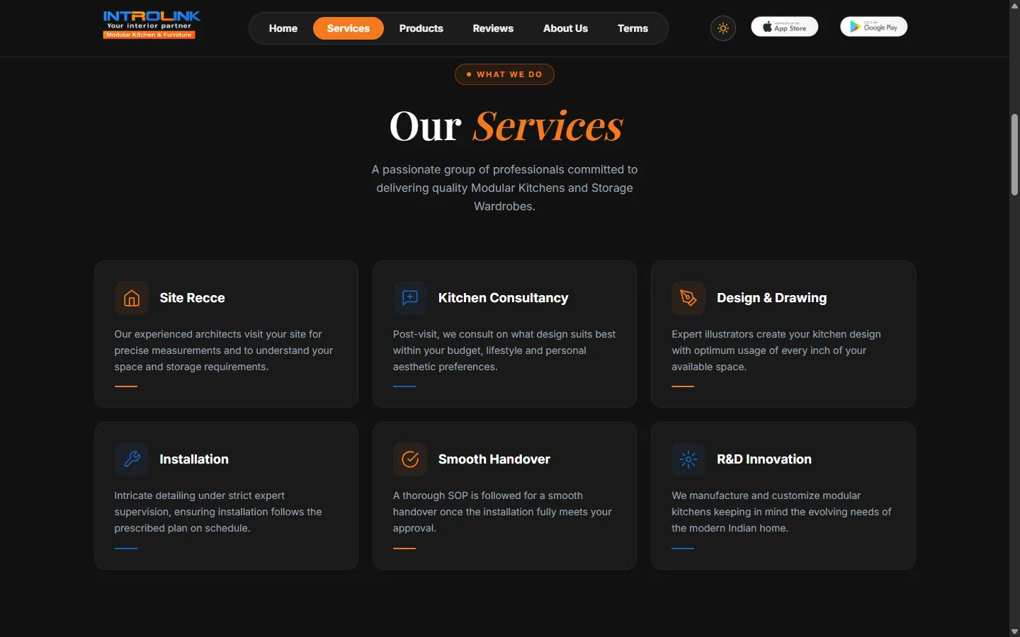 Services section